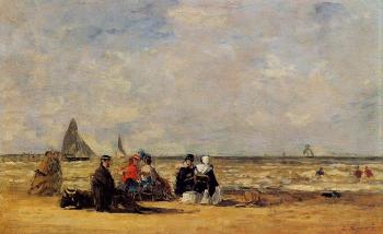 Eugene Boudin : The Beach at Trouville